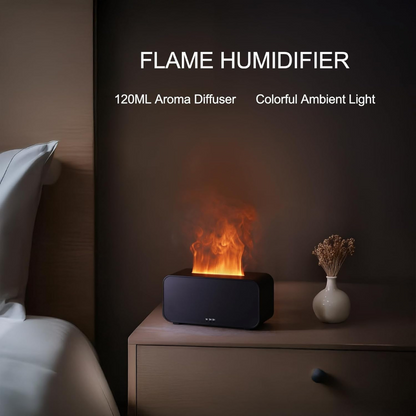 Humidificador aromático con efecto de llama