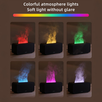 Humidificador aromático con efecto de llama