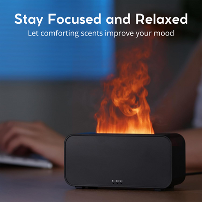 Humidificador aromático con efecto de llama